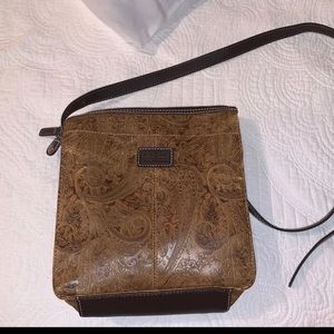 Western tooled crossbody purse